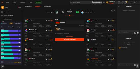 faceit analyzer|last 20 faceit matches.